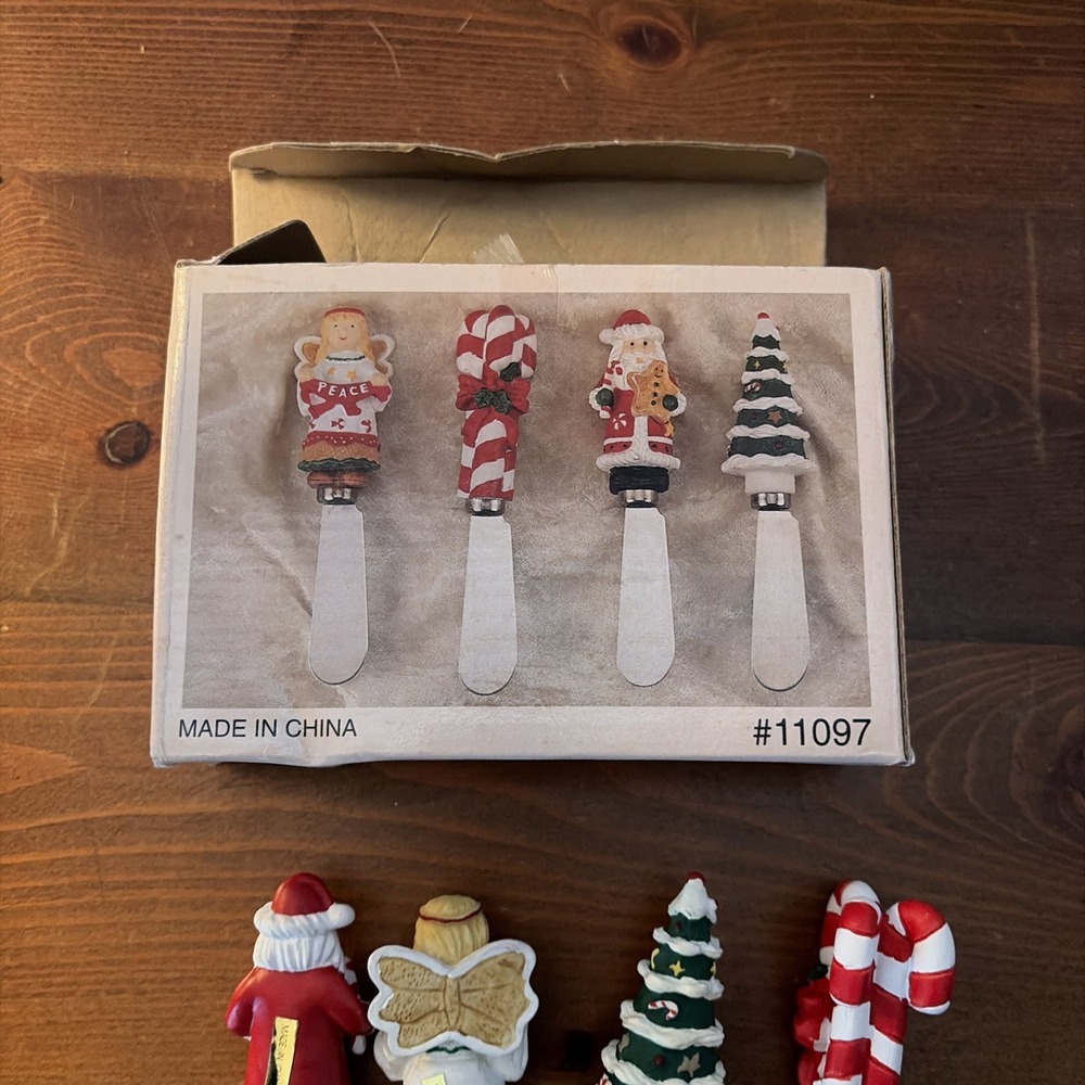 Holiday Christmas Spreaders Cheese Butter Set 4 Unbranded 11097 Original Box - Picture 6 of 7